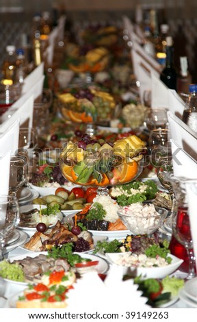 stock photo food at banquet