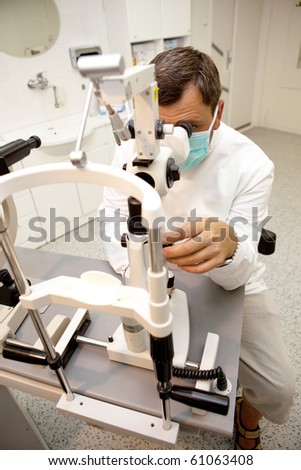 Doctor  in ophthalmology clinic