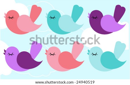 Colorful Birds Pictures on Colorful Birds Fly In The Sky Stock Vector 24940519   Shutterstock