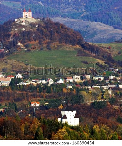 Panorama in Banska Stiavnica old mining city, Slovakia