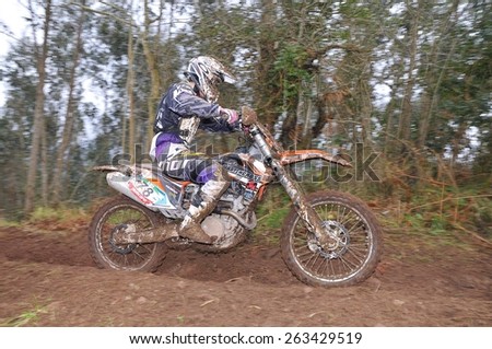 VILLAVICIOSA, SPAIN - MARCH 22: Rider Sara Coloret on competition of Spain Championship Cross Country in March 22, 2015 in Villaviciosa, Spain. Accreditation not necessary because is a public place.