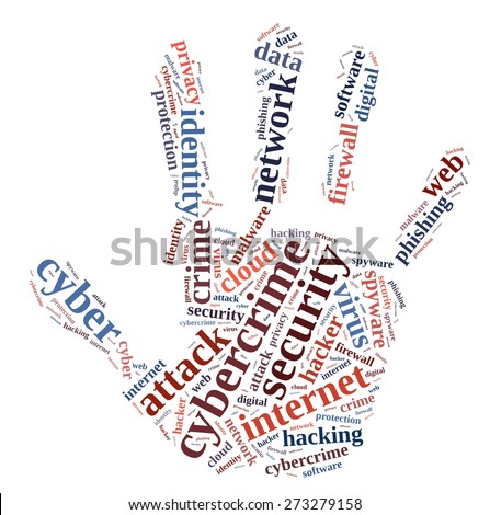 Word cloud illustration which deals with cybercrime.