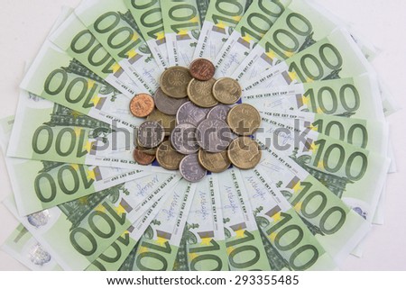 Greek money and euros