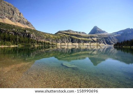 Reflection of the Mountains in Hidden Lake, Glacier National Park, Montana