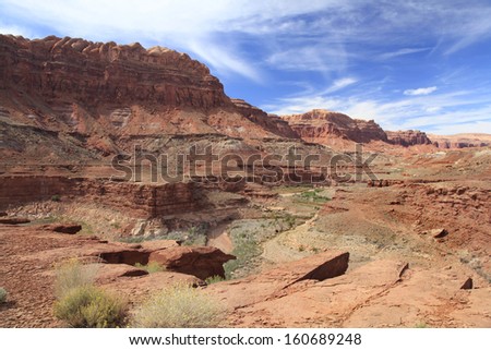 The red rock canyon of the Glen Canyon Recreation Area, Utah