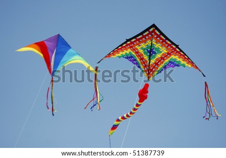 Images Of Kites Flying. Kites Flying in Blue Sky