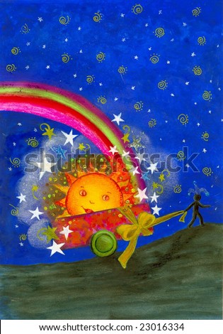 Gift you the sun, stars and a rainbow of happiness