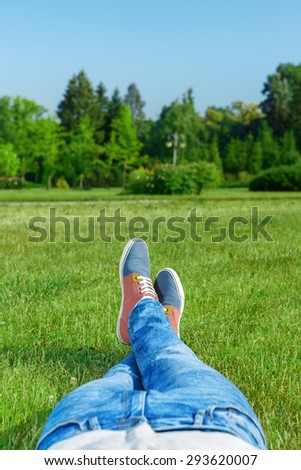 Young man resting in the park