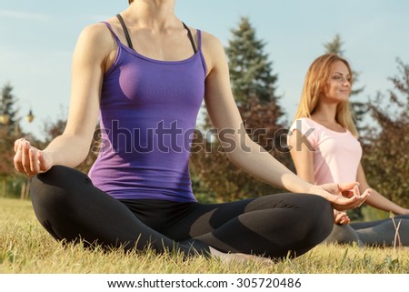 Yoga pose closeup. Lotus yoga