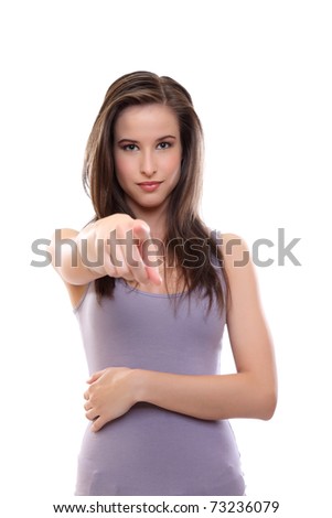 stock photo sexy young woman point at you