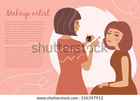 Makeup Artist. Vector Isolated Illustration. Cartoon Character