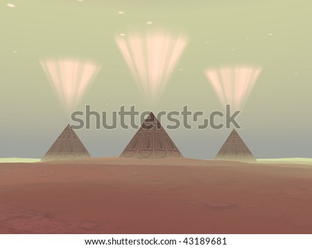COSMIC PYRAMIDS - The lights from ancient pyramids join with the stars overhead.
