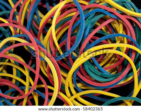 Multi colored rubber bands