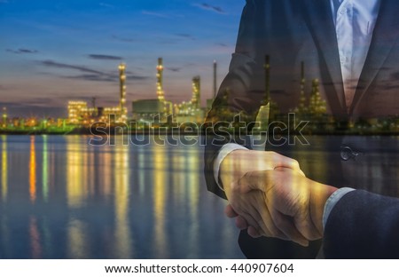 Business concept.Business handshake refinery purchase
