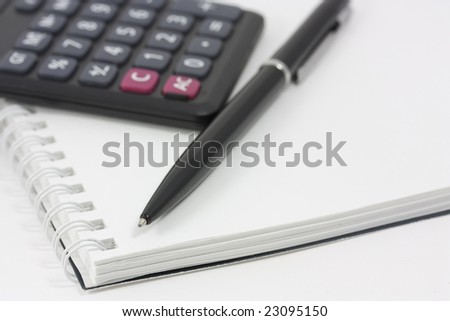 Pen and Writing-book and Calculator