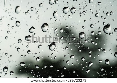 Rain on window glass