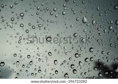 Rain on window glass