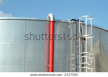 Stainless steel industrial tank of fuel