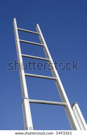 Stairs of success to blue sky, growth concept