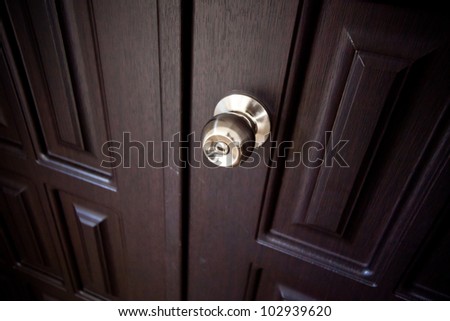 doorknob on a hotel room door