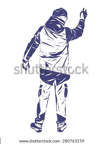 Graffiti artist on a white background, advertising, street art, ad, freedom of speech, vandalism, lifestyle, place for text,