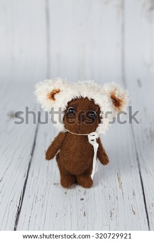 Brown artist teddy bear one of kind.