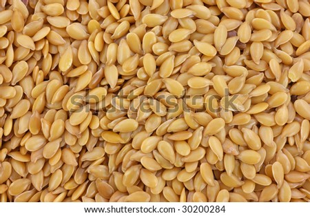 Macro view of organic golden flax seeds