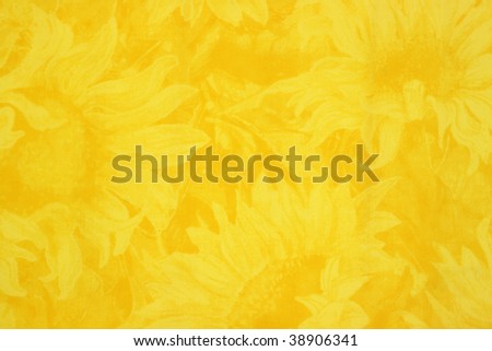 Yellow cloth with sunflower floral design