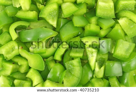 Cut up green peppers