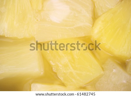 Close view of a serving of pineapple chunks