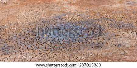 surface crack of soil in arid area when no water
