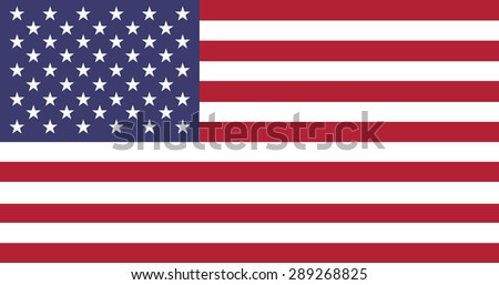 Fourth July, flat American flag background with fifty stars and red white stripes, America US