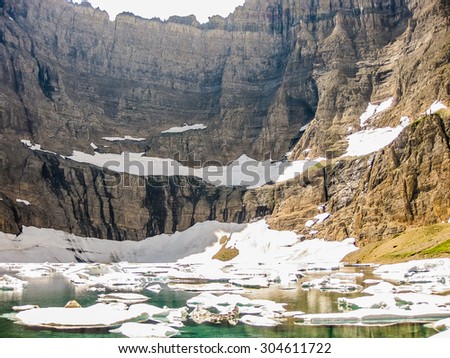Iceberg Lake Trail in summer, Glacier National Park, Montana, Stati Uniti.