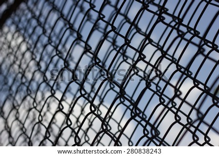 wire mesh on blue sky