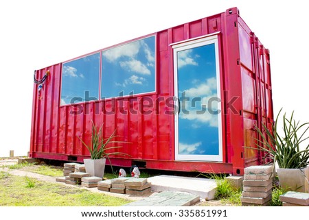 isolated red container office