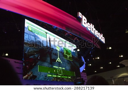 E3; The Electronic Entertainment Expo at the Los Angeles Convention Center, June 16, 2015. Los Angeles, California. The Bethesda Booth and demonstration.