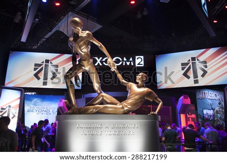 E3; The Electronic Entertainment Expo at the Los Angeles Convention Center, June 16, 2015. Los Angeles, California. X-Com 2, Beyond Earth Booth and Display.