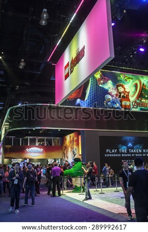 E3; The Electronic Entertainment Expo at the Los Angeles Convention Center, June 16, 2015. Los Angeles, California. Lego Games, the Avengers booth.