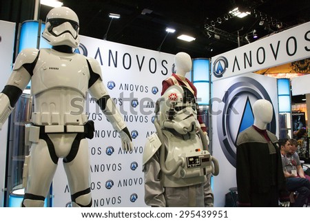 July 9, 2015: San Diego Comic Con, the annual pop culture and fandom convention in San Diego, California. ANOVOS, a leader in screen accurate replica costumes.