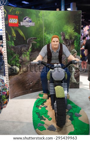 July 9, 2015: San Diego Comic Con, the annual pop culture and fandom convention in San Diego, California. The Lego booth featured a statue of Chris Pratt from the film Jurassic World made of Lego.