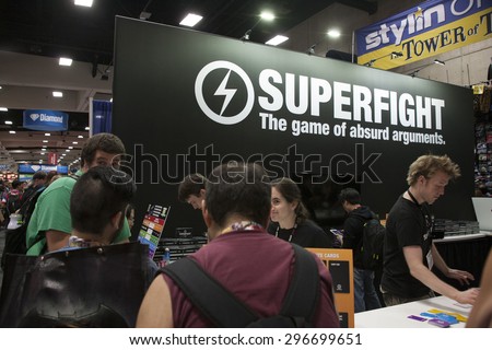 July 10, 2015: San Diego Comic Con, the annual pop culture and fandom convention in San Diego, California. Superfight game booth.