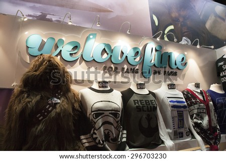 July 10, 2015: San Diego Comic Con, the annual pop culture and fandom convention in San Diego, California. The We Love Booth featuring new Star Wars fashions.