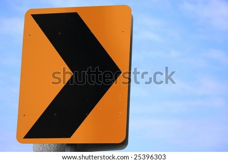 road sign indicating right direction