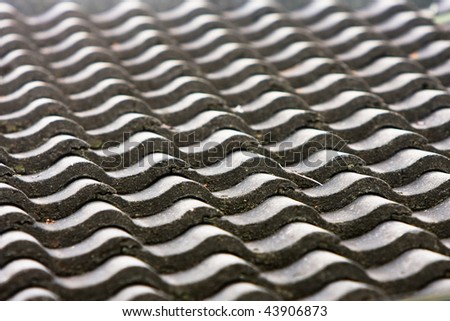 Pattern of ceramic roofing tiles.