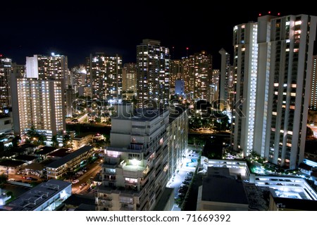 Honolulu, Hawaii, at night