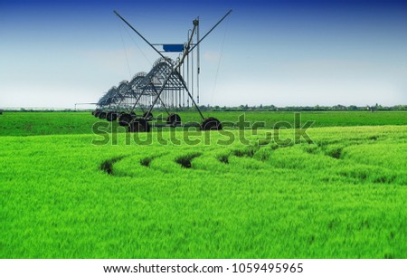 Crop Irrigation using the center pivot sprinkler system