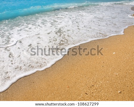 Gold sand and blue water