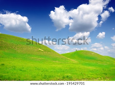hills in sunny day