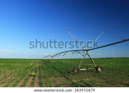 Crop Irrigation using the center pivot sprinkler system