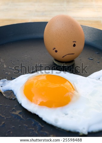 sad egg,concept closeup